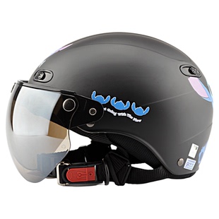 台湾EVO史迪奇磨砂黑电动摩托车头盔安全帽3c认证防晒紫外线夏季