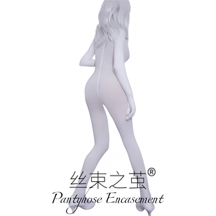 加大码连体丝袜情调天鹅绒男女加厚全包紧身衣JJ套白丝变装zentai