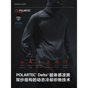 Delta速干蛇鳞纹圆领套指长袖 POLARTEC LUSION T恤 REINDEE