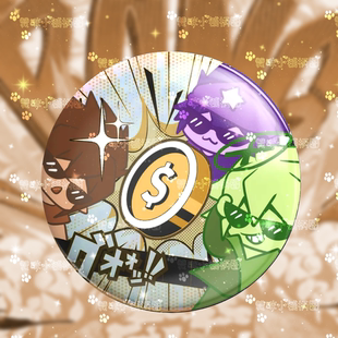 【生意人】赞雷安58mm双闪吧唧幻彩金砖蓝