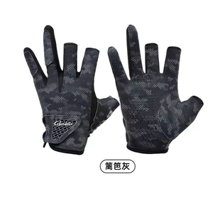 新款Gamakatsu伽玛卡兹露三指五指拉雪丽绒钓鱼手套防滑透气四季