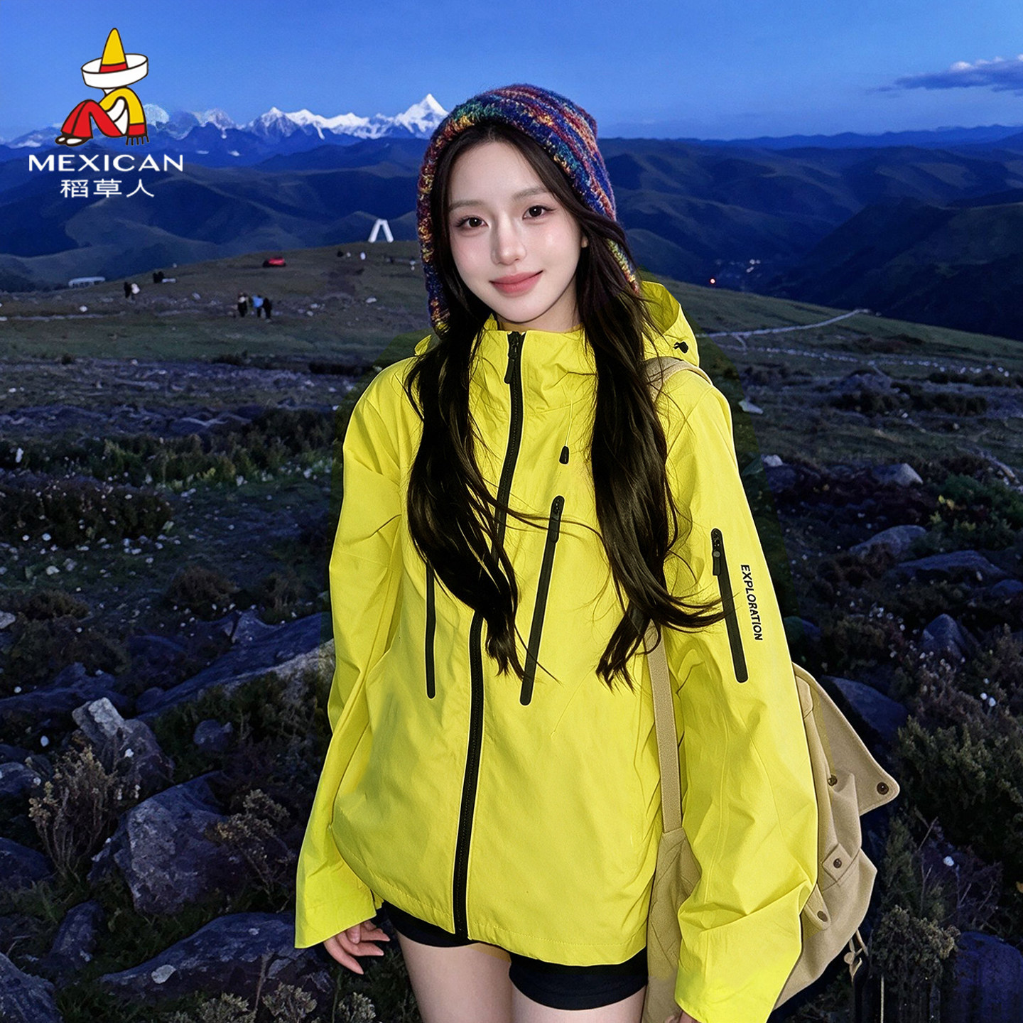 稻草人三合一冲锋衣女外套2026新款秋冬防风防水加绒登山服外套男