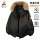 加厚保暖连帽棉衣冬季 稻草人工装 风可拆卸毛领派克服女款 防风外套