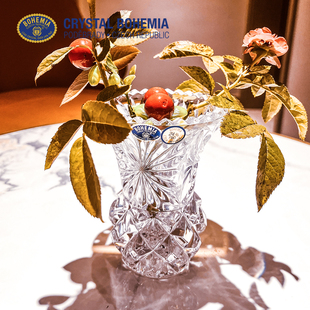 进口水晶玻璃床头柜小花瓶家用摆设复古精致梳妆台 BOHEMIA原装