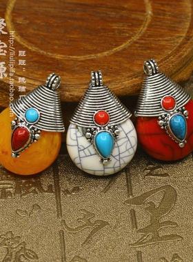 diy尼泊尔仿蜜蜡菩提串珠吊坠