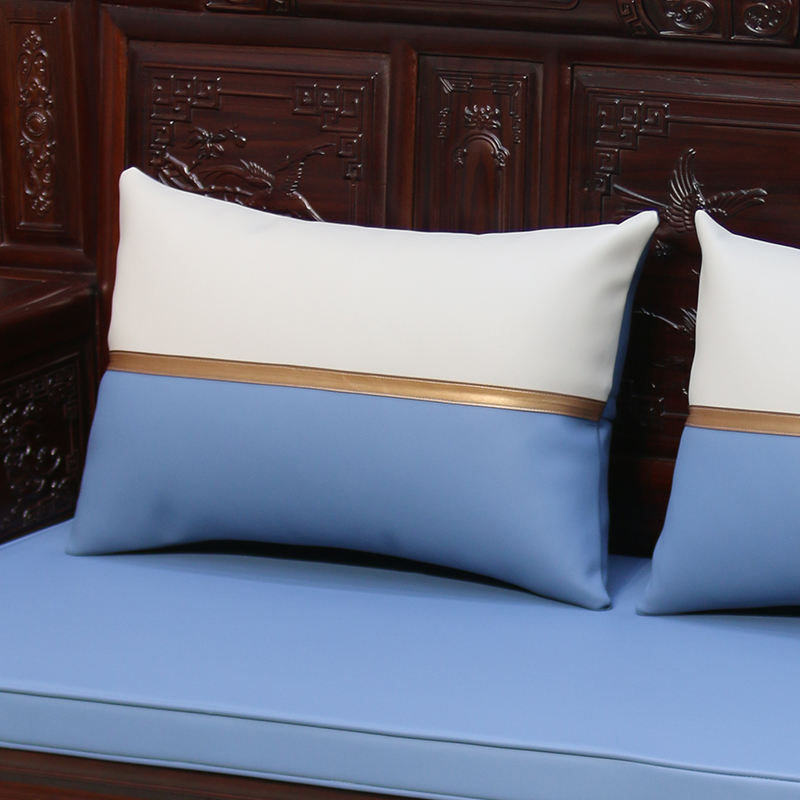 科凡怡红木沙发牛皮抱枕真皮腰枕