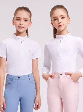 Marcel Bisset 儿童T恤马术上衣骑马马术长袖POLO衫骑士服636/637
