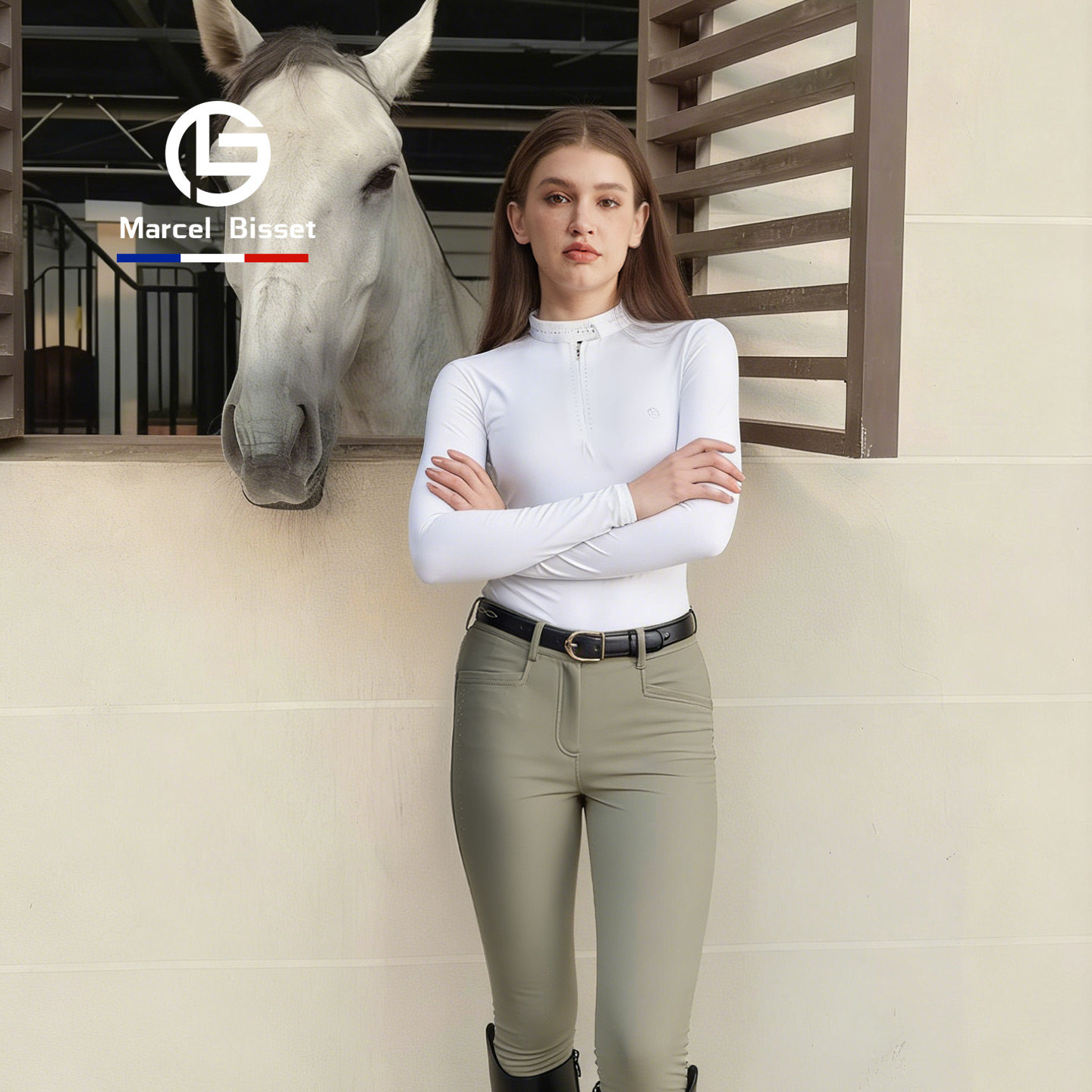 Marcel Bisset 马术T恤女 马术比赛长袖T恤 女款马术训练服 636