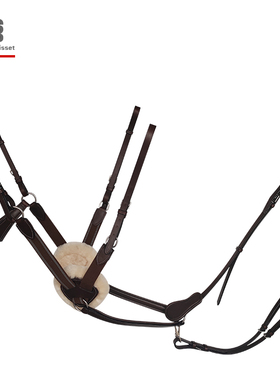 Marcel Bisset 马匹前胸带低头革马术五点式障碍胸带骑马装备 839