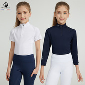 骑马T恤马术上衣140 Marcel T恤 儿童马术春夏比赛短袖 122 Bisset