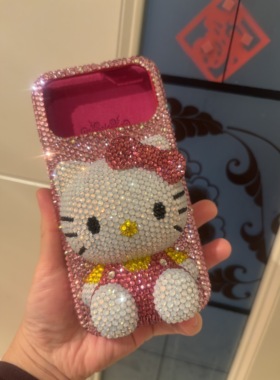 HelloKitty手机壳iPhone17promax/pro水晶水钻贴钻网红同款保护套