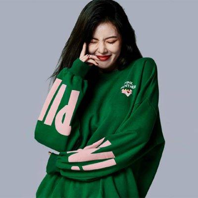 现货粉红豹联名加绒里圆领卫衣