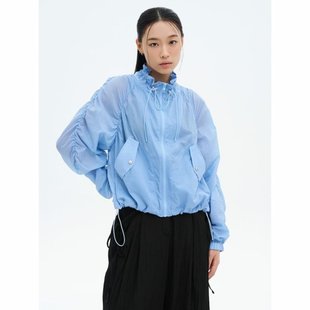 韩国代购 2025折扣薄抽褶荷叶领防风夹克外套 直邮8SECONDS8秒正品