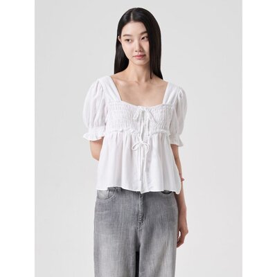 韩国代购8SECONDS2024褶皱衬衫