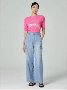 韩国代购直邮8SECONDS8秒正品2024清仓折扣工装休闲侧口袋牛仔裤