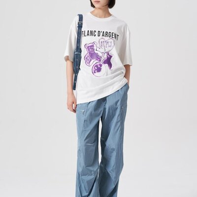 韩国代购直邮8SECONDS8秒正品折扣休闲舒适防风口袋阔腿降落伞裤