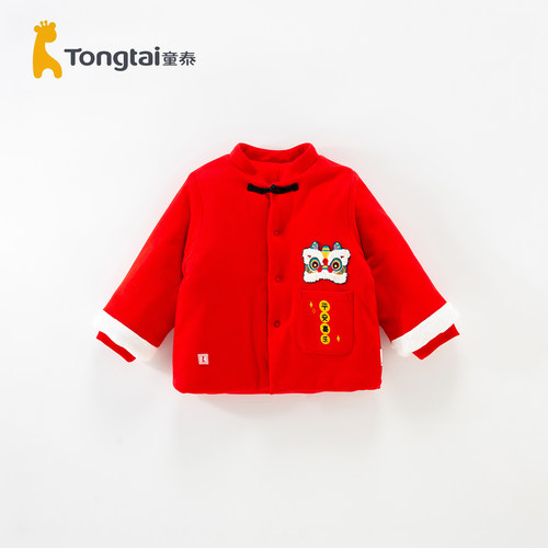 童泰男女儿童棉衣红色新年服单件