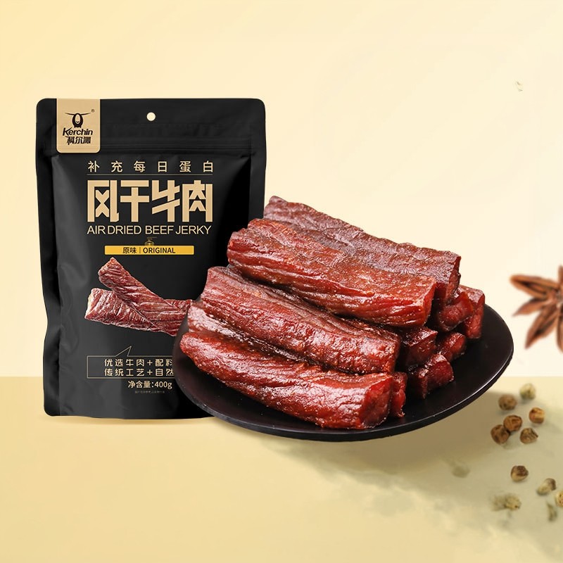 科尔沁风干牛肉干400克配料简洁内蒙古特产健身解馋零食独立包装