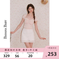BANANA BABY2025年夏季新款法式千金感針織衫女修身顯瘦短袖上衣