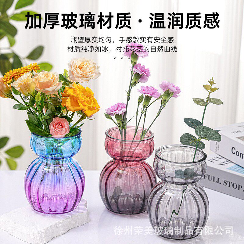 网红创意小雪人玻璃花瓶ins小众风信子花瓶客厅装饰摆件家居花器