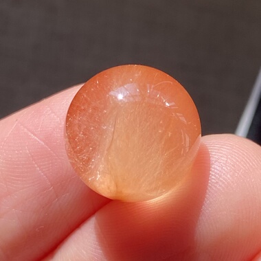 天然水晶橘红兔毛吊坠圆珠DIY水晶单珠饰品项链13mm一物一图