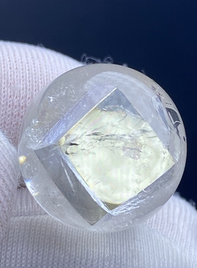 天然水晶全包裹大颗粒黄铜矿吊坠圆珠DIY铜矿单珠饰品项链17mm