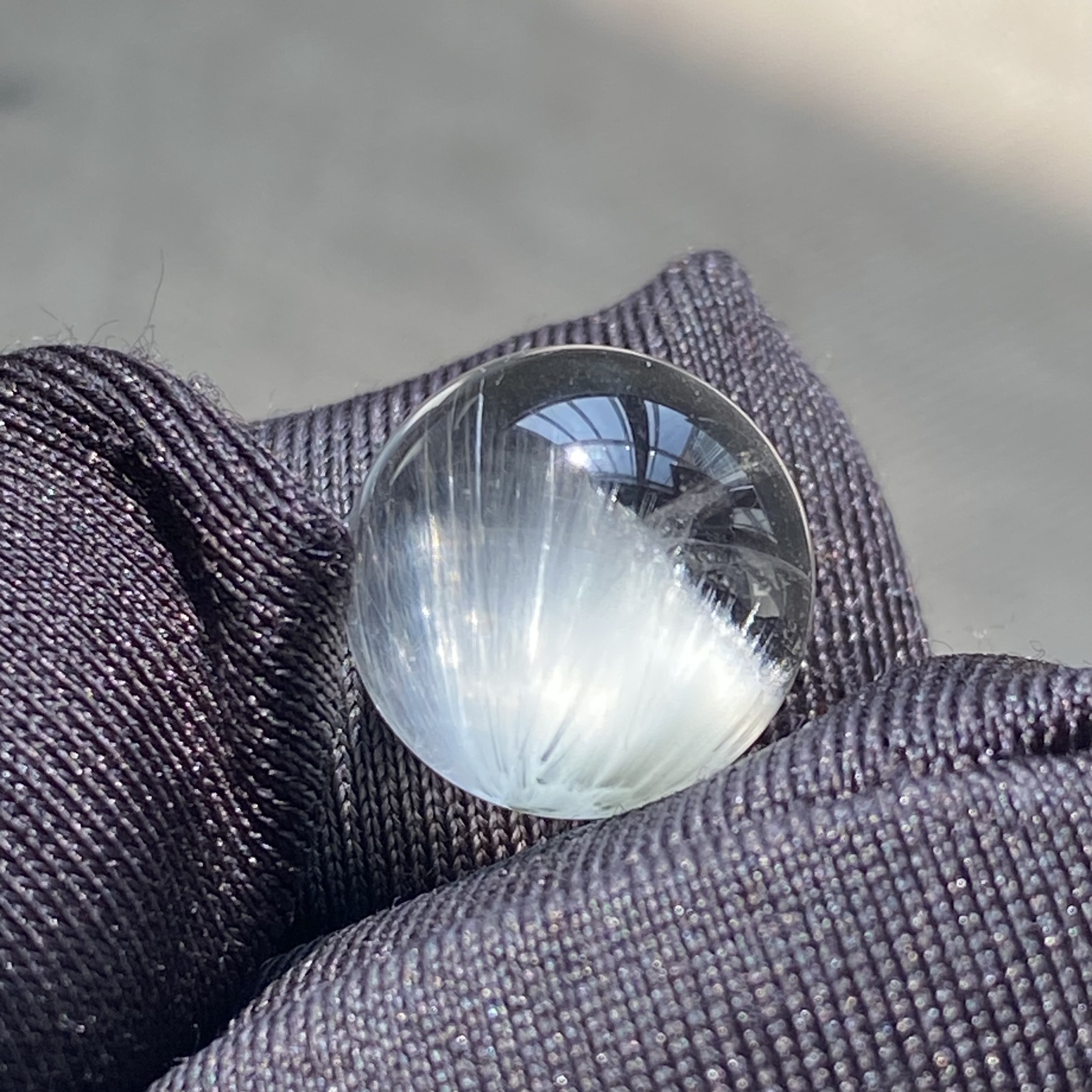 天然水晶浅绿兔毛顺发吊坠圆珠DIY水晶单珠饰品项链可做戒指11mm