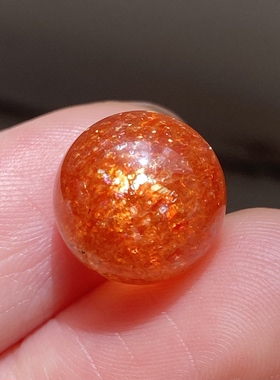 天然水晶太阳石吊坠圆珠DIY水晶单珠饰品项链11.5mm一物一图