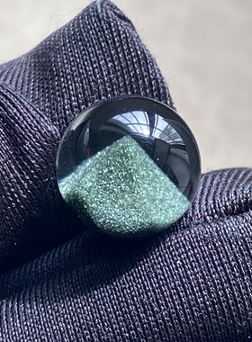 天然水晶星光绿幽灵银山金字塔吊坠圆珠DIY幽灵单珠饰品项链10mm