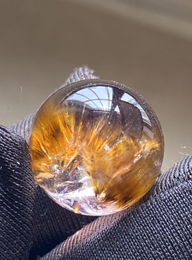 天然水晶紫钛吊坠圆珠DIY紫发单珠饰品项链13.5mm一物一图