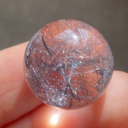 天然水晶铅铁矿吊坠圆珠DIY铅丝矿单珠饰品项链18mm一物一图