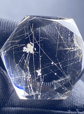 天然水晶发晶吊坠裸石男女款雪霜发饰品项链挂坠 一物一图