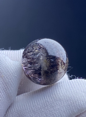 天然水晶紫晶发吊坠圆珠DIY紫发晶单珠饰品项链11mm一物一图
