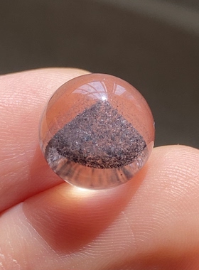 天然水晶星光蓝幽灵银山金字塔吊坠圆珠DIY幽灵单珠饰品11mm