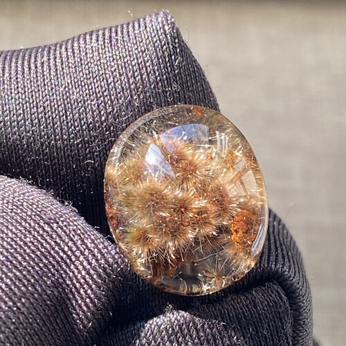 天然水晶发晶花吊坠裸石蛋面DIY水晶饰品项链可做戒指一物一图