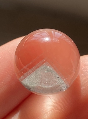 天然水晶幽灵银山金字塔吊坠圆珠DIY幽灵单珠饰品项链14.5mm