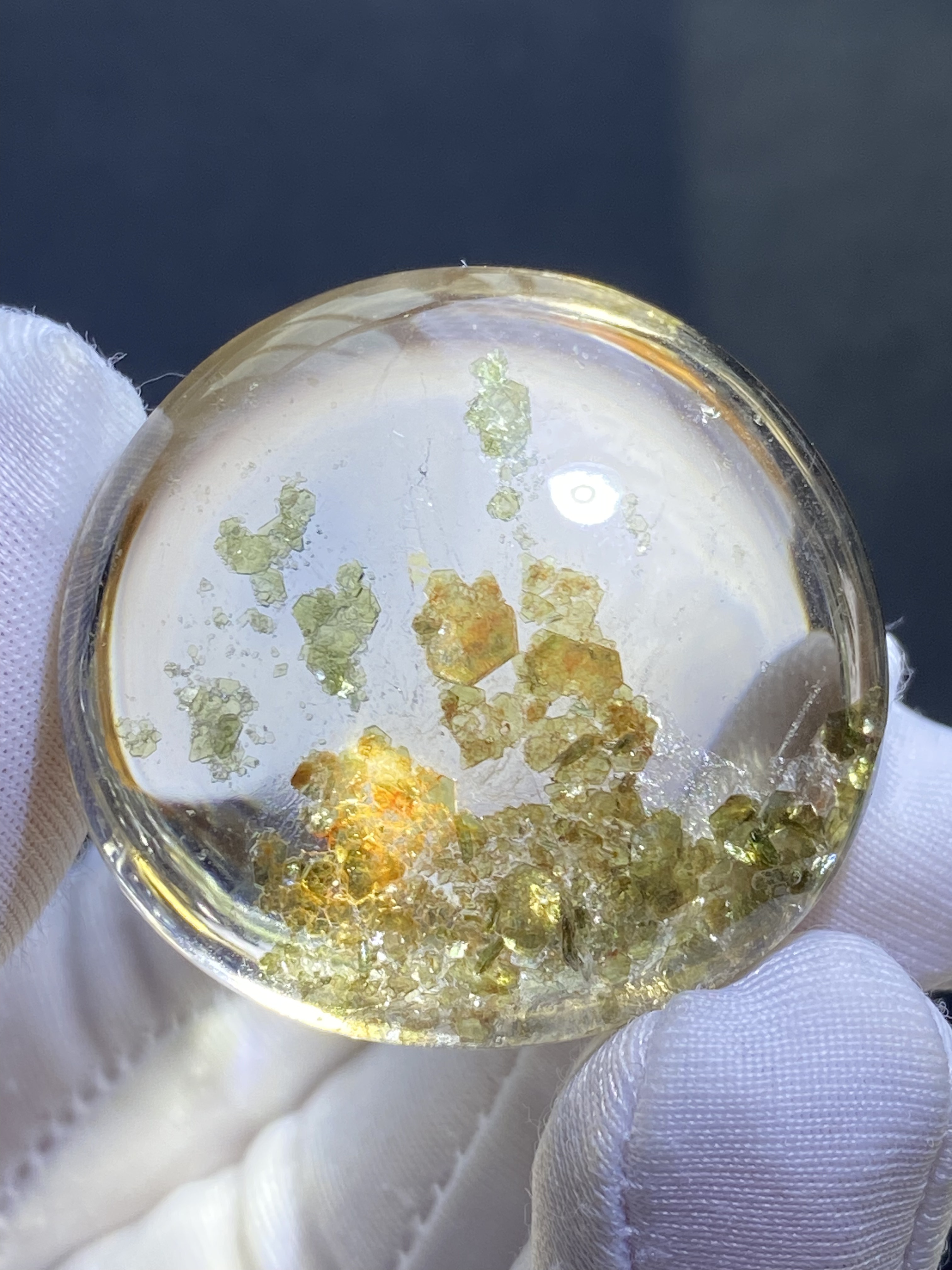 天然水晶包裹体绿矿花吊坠裸石男女款水晶项链挂坠 一物一图
