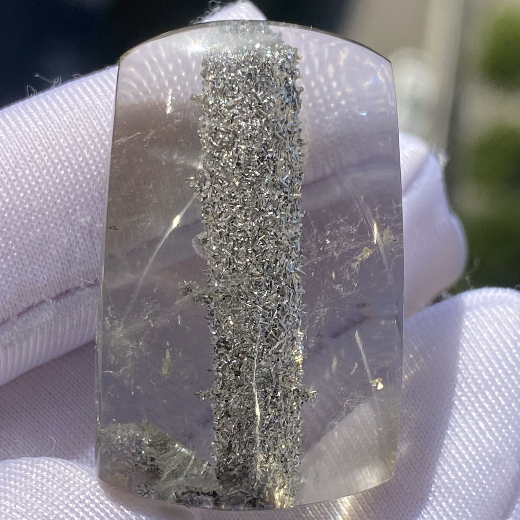 天然水晶包裹体绿矿石炸花吊坠裸石男女款水晶项坠饰品毛衣链