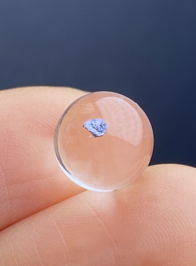 天然水晶包裹体蓝矿吊坠圆珠DIY水晶单珠饰品可做戒指9.5mm
