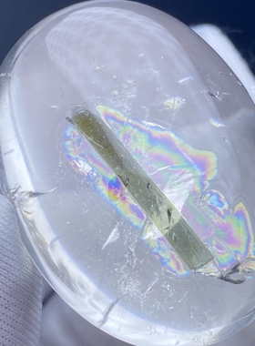 天然水晶包裹体七彩绿碧玺吊坠男女款碧玺饰品项链挂坠一物一图