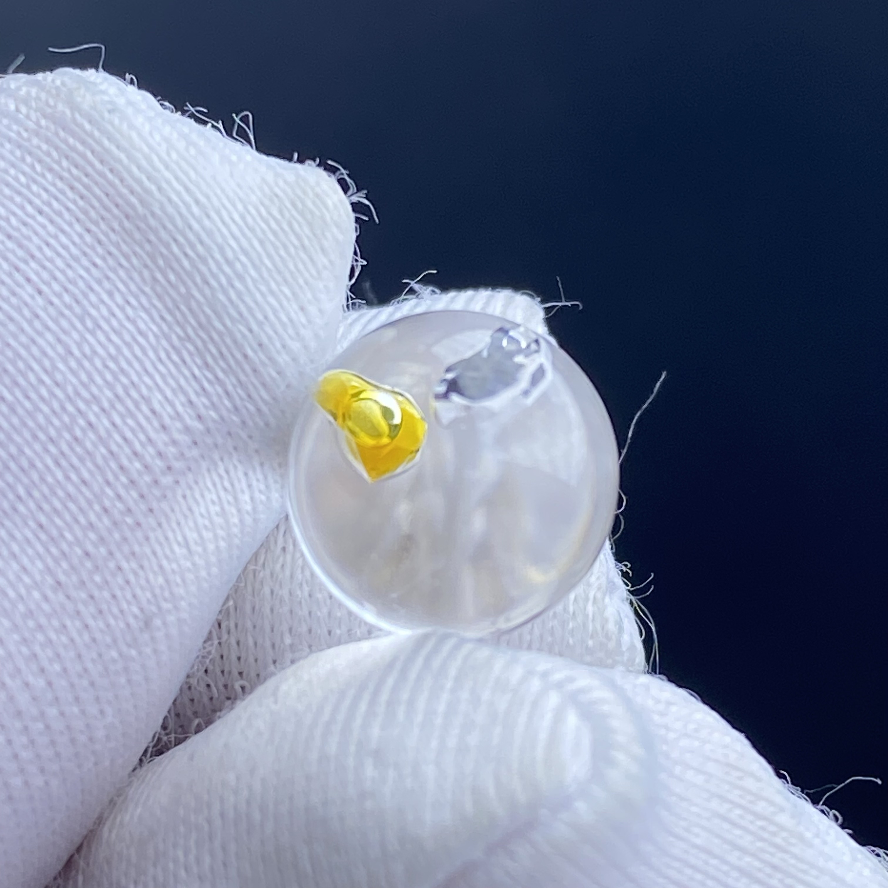 天然水晶包裹体油胆吊坠圆珠DIY水晶单珠饰品可做戒指8.5mm