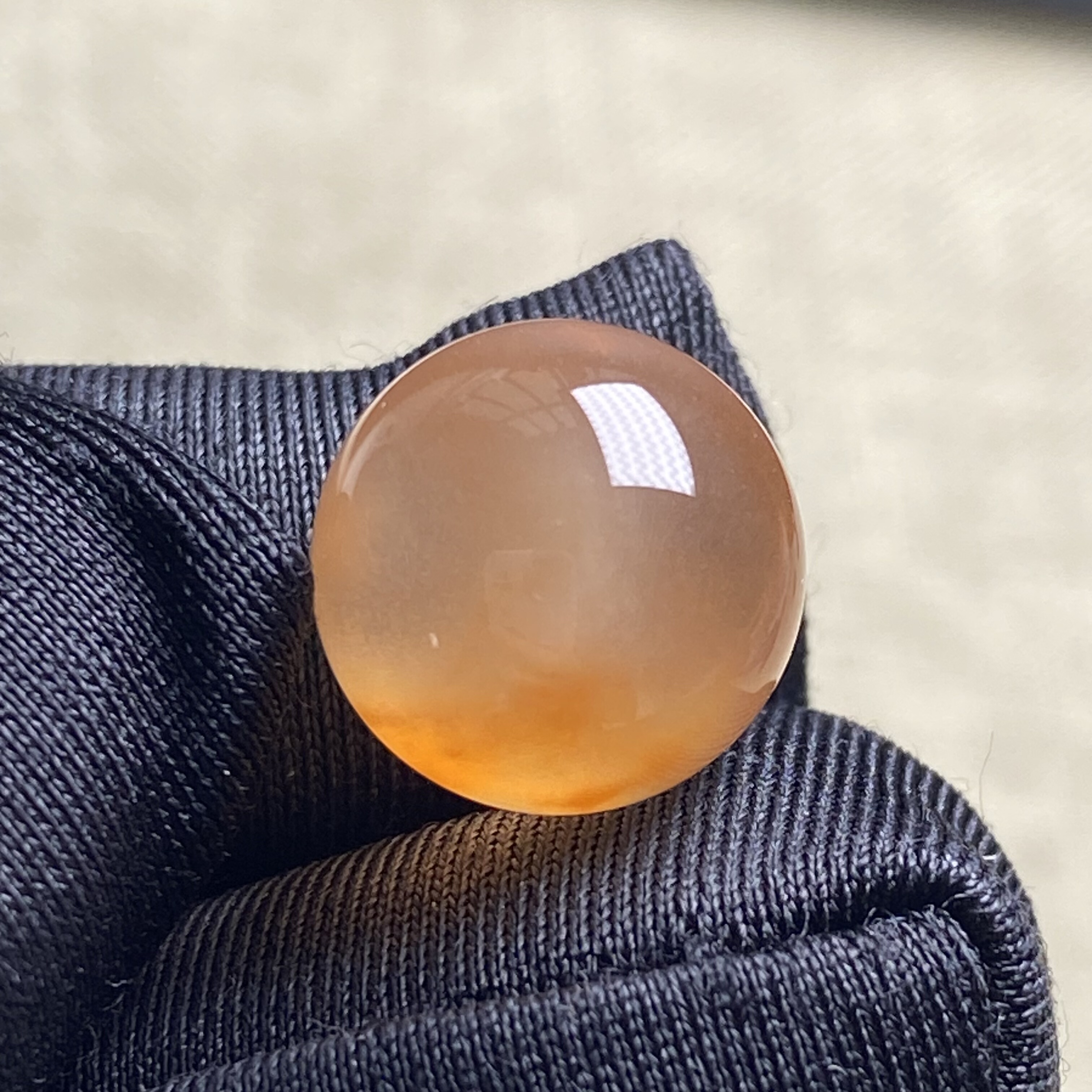 天然水晶橘红兔毛吊坠圆珠DIY水晶单珠饰品项链12mm一物一图