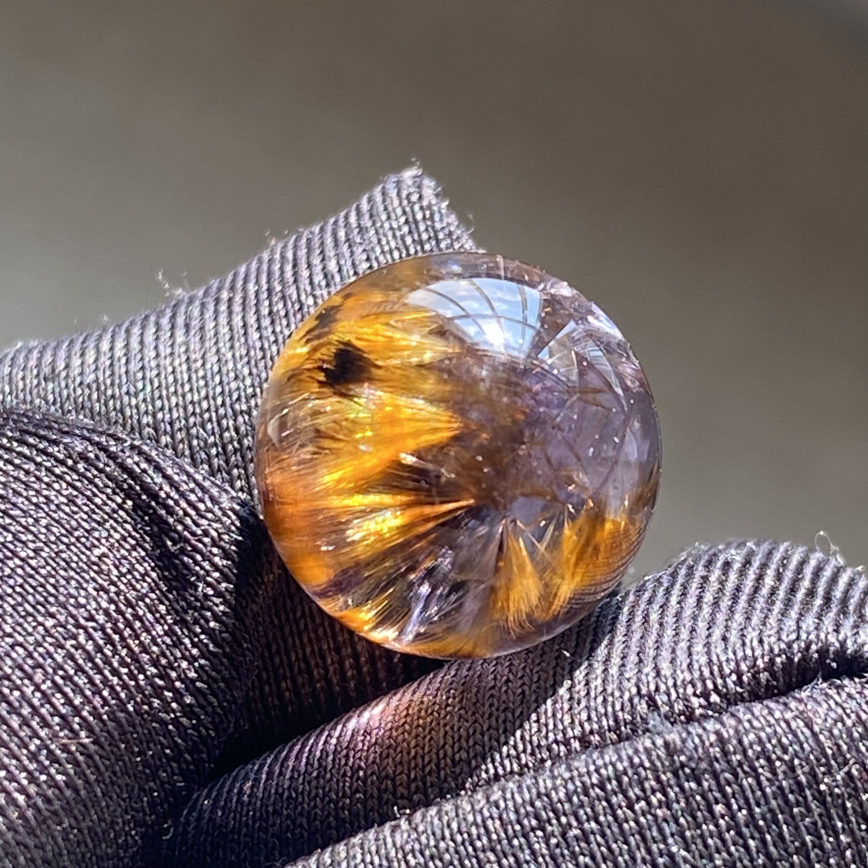 天然水晶紫钛吊坠圆珠DIY水晶单珠饰品项链12mm一物一图