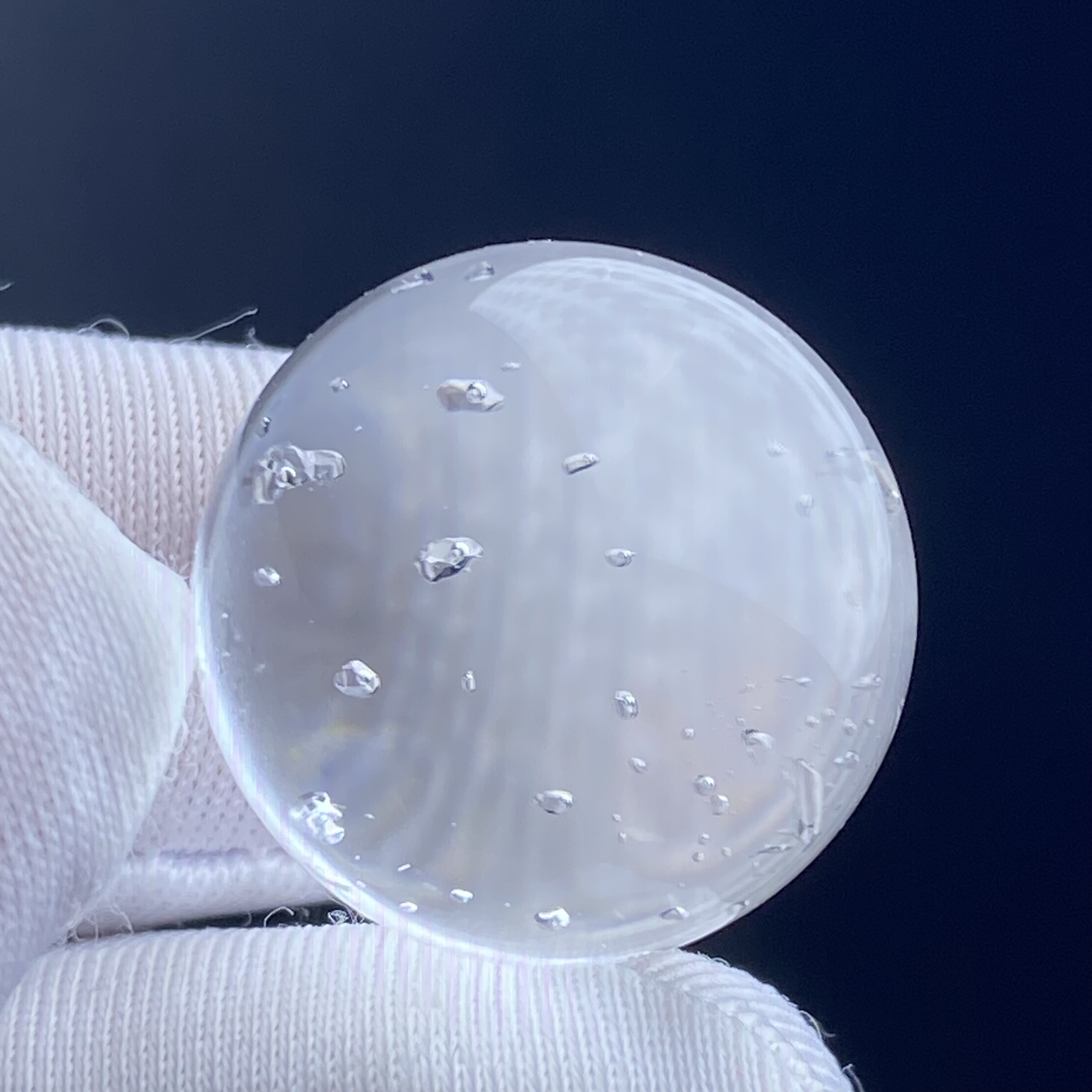 天然白水晶满天星水胆吊坠圆珠DIY水晶单珠饰品项链18mm一物一图