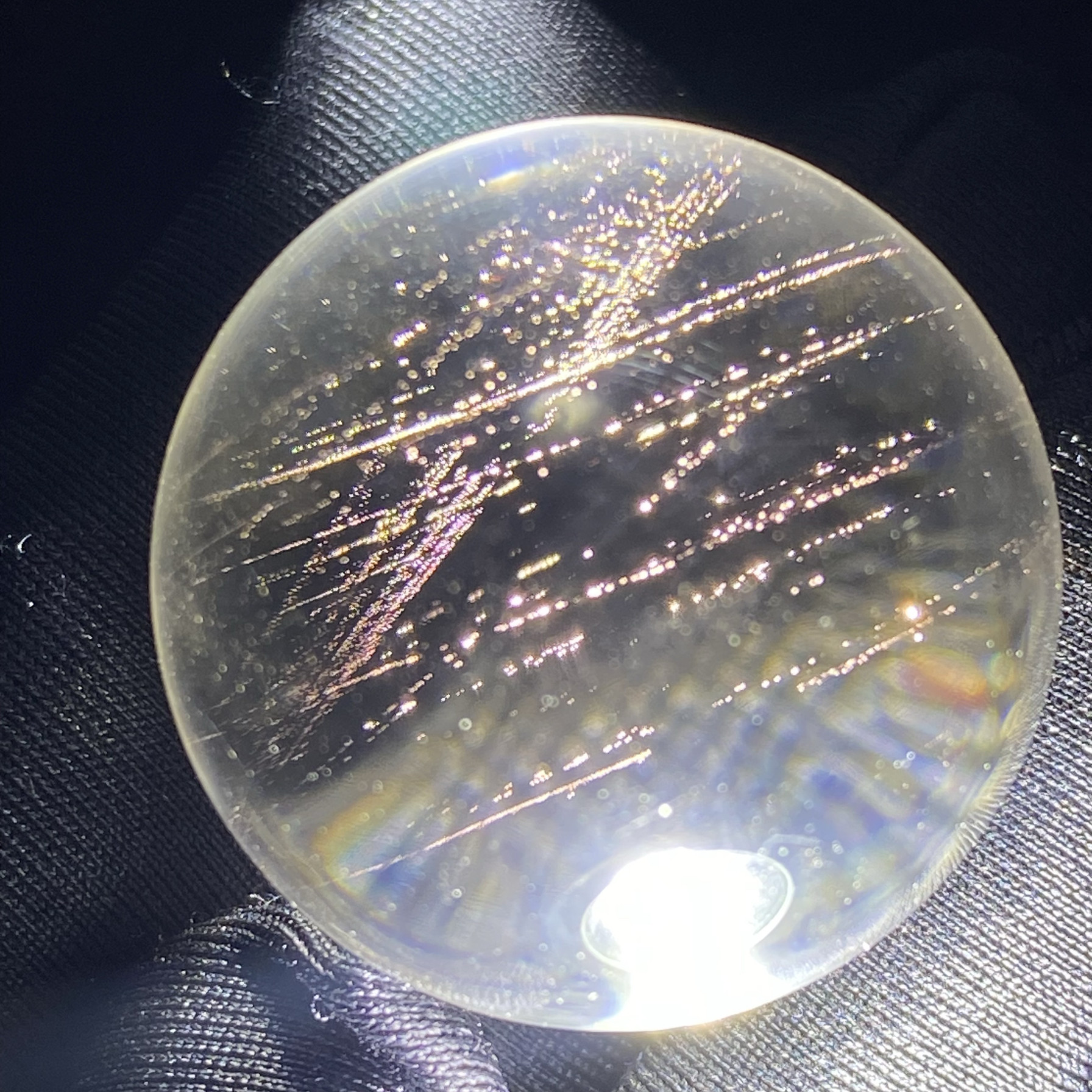 天然白水晶红针吊坠圆珠男女款红针水晶项坠饰品配珠27mm一物一图