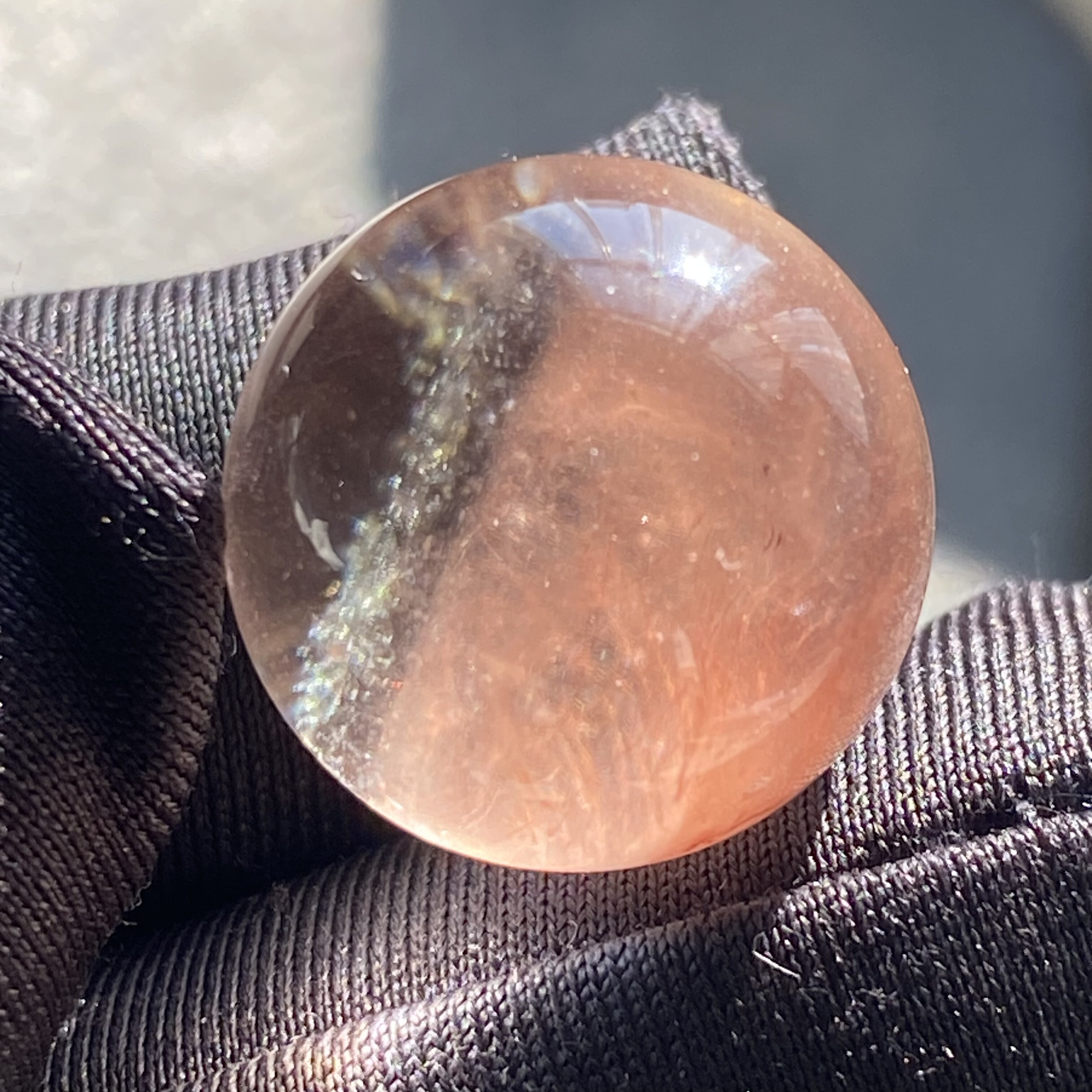 天然水晶红兔毛吊坠圆珠DIY兔毛单珠饰品项链16.5mm一物一图