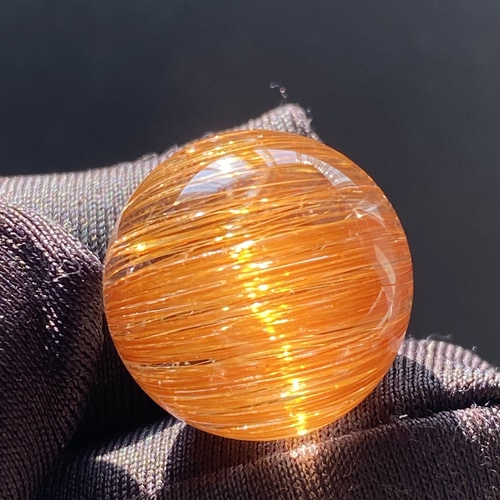 天然水晶铜条发吊坠圆珠DIY发晶顺发铜发晶单珠饰品项链16mm