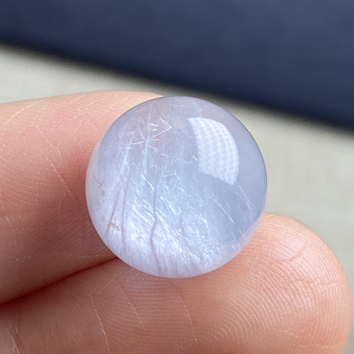 天然水晶蓝兔毛吊坠圆珠DIY兔毛单珠饰品项链12.5mm一物一图