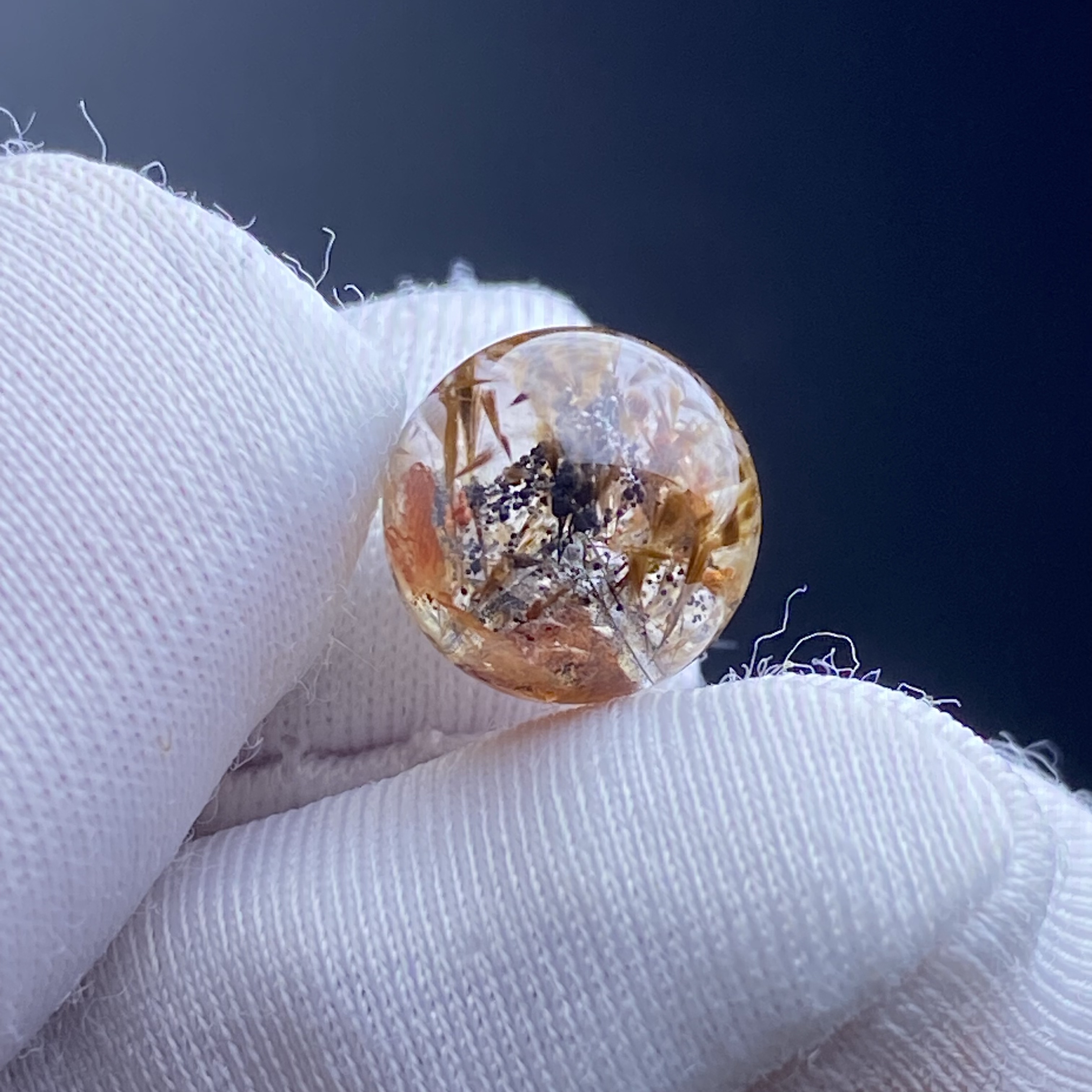 天然水晶紫钛银山吊坠圆珠DIY水晶单珠饰品可做戒指9mm一物一图