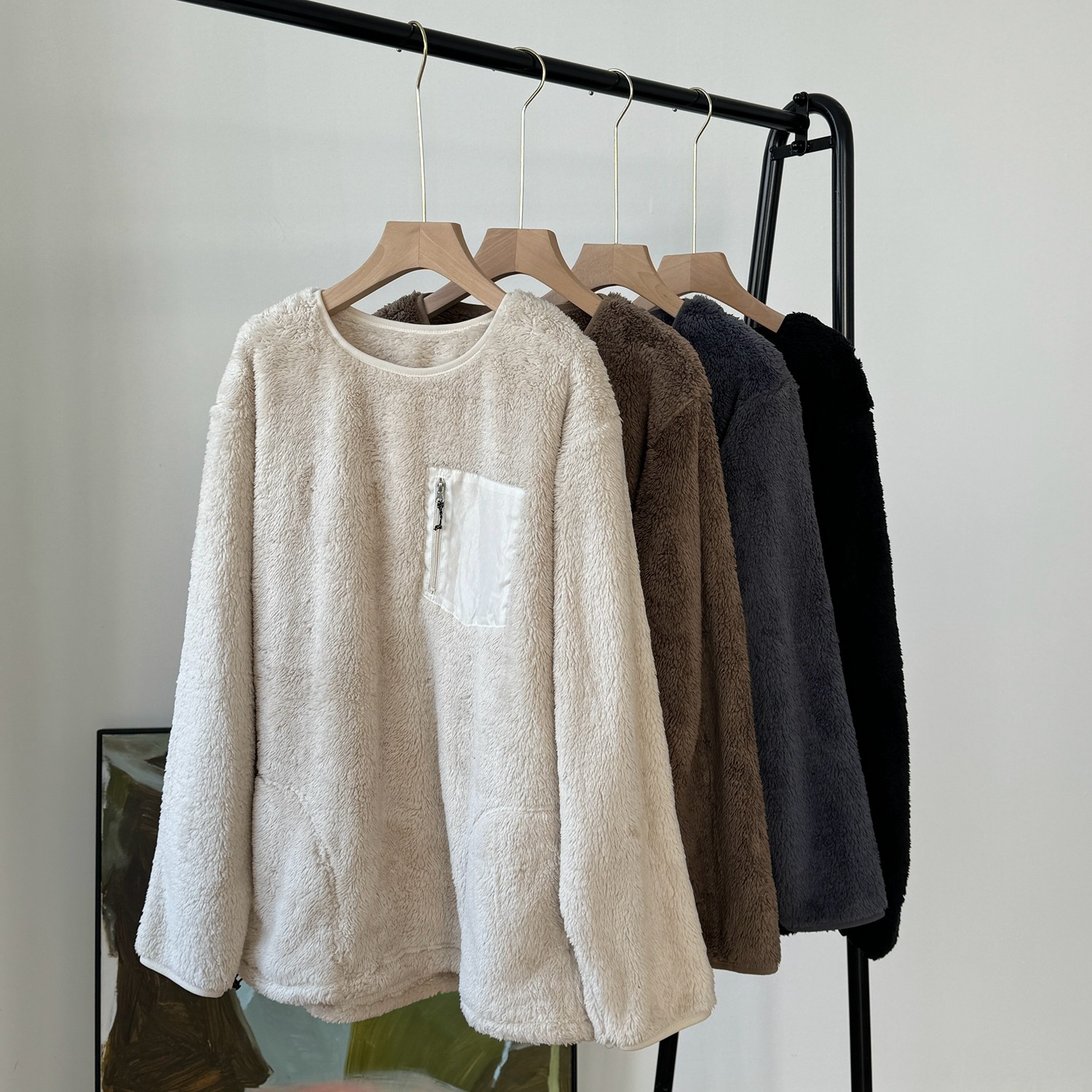 仅几件~男朋友风奶呼呼珊瑚绒圆领宽松慵懒贴袋设计套头卫衣 外套,女装/女士精品,卫衣/绒衫,淘宝优惠券,粉丝福利购,淘宝优惠卷